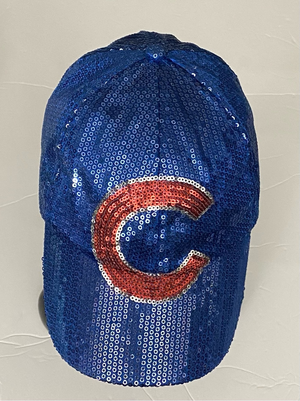 PINK Victoria's Secret Chicago Cubs Blue Sequin Cap with Red 'C' Logo